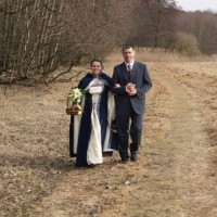 Brautvater und Braut